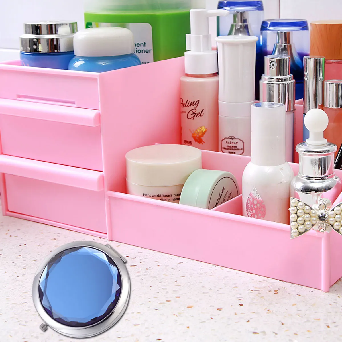 

4Pcs Folding Double Side Makeup Mirrors Polished Compact Small Pocket Mirror Portable for on The Gifts