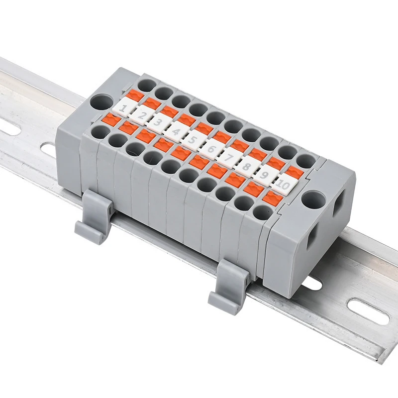 5Pcs LT-TB Push-In Terminal, Multi-In Multi-Out DIN Rail Distribution for 20A 600V Wiring