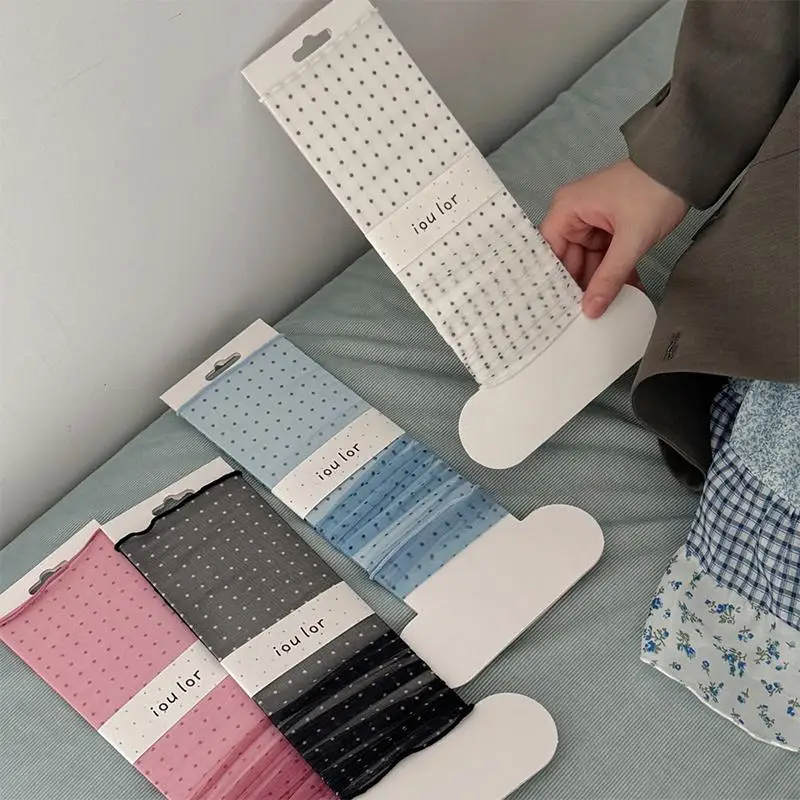 Gepunktete Fußwärmer für den Sommer aus Eisseide, Lyocell-Wadensocken, Süße Sonnenschutz-Fußabdeckung für Damen, JK-Beinwärmer – Detail 2