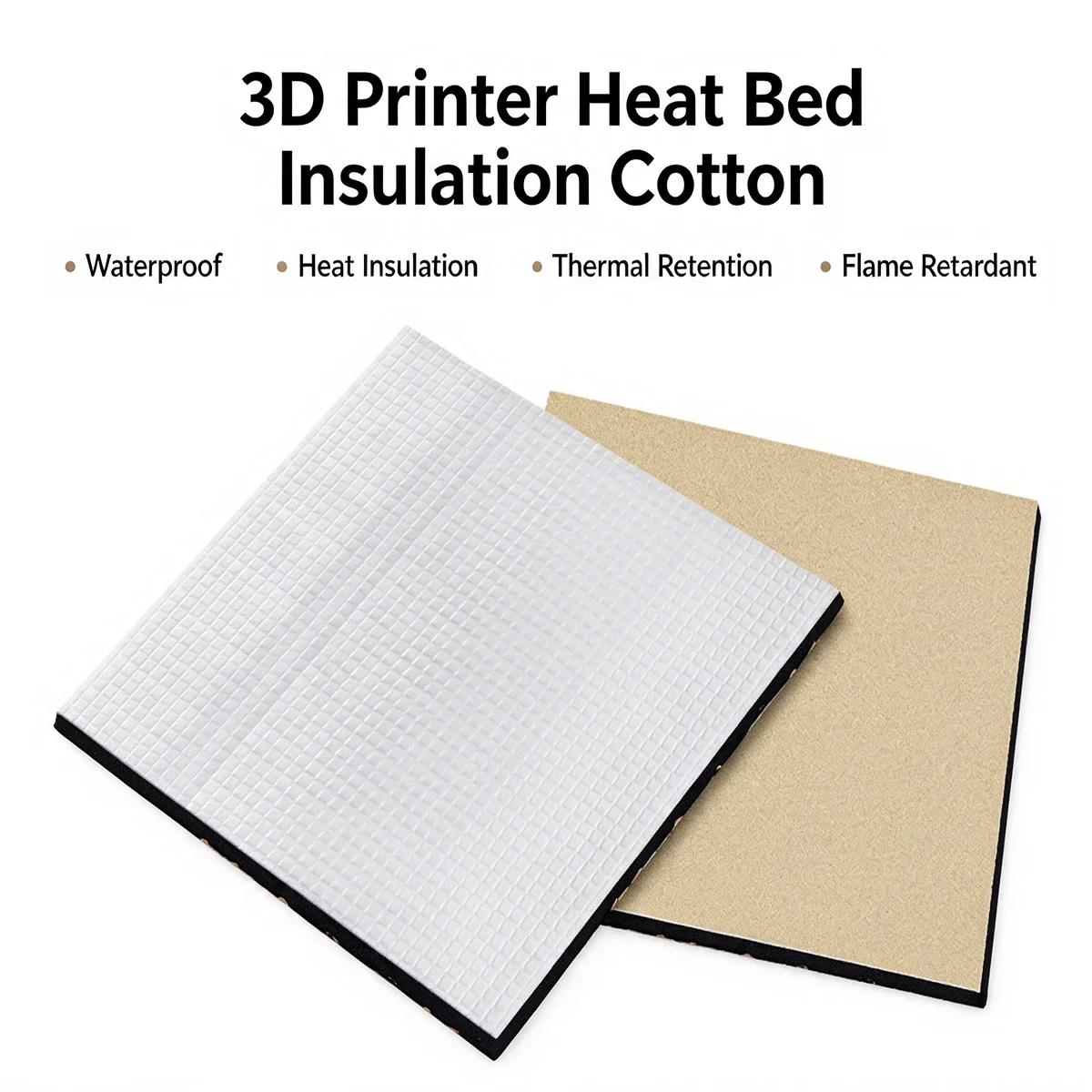 3D Printer Parts Heat Bed Insulation Cotton 200/300*10mm Self Adhesive, Waterproof Lightweight Heat Insulation Sheet, Tool Parts