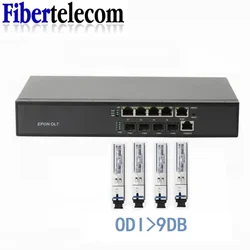 Epon OLT 4 ports ftth olt AC100-240V Access 256 onus 4pon olt work with EPON XPON onu PX20+++ PON SFP moules 9db