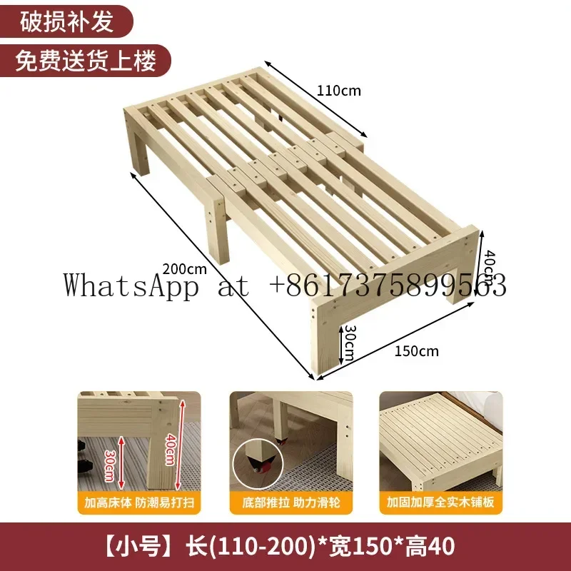 Environmentally Friendly Solid Wood Sofa Bed Telescopic Pull Out Bed for Small Apartment Living Room Tatami Simple Push Pull