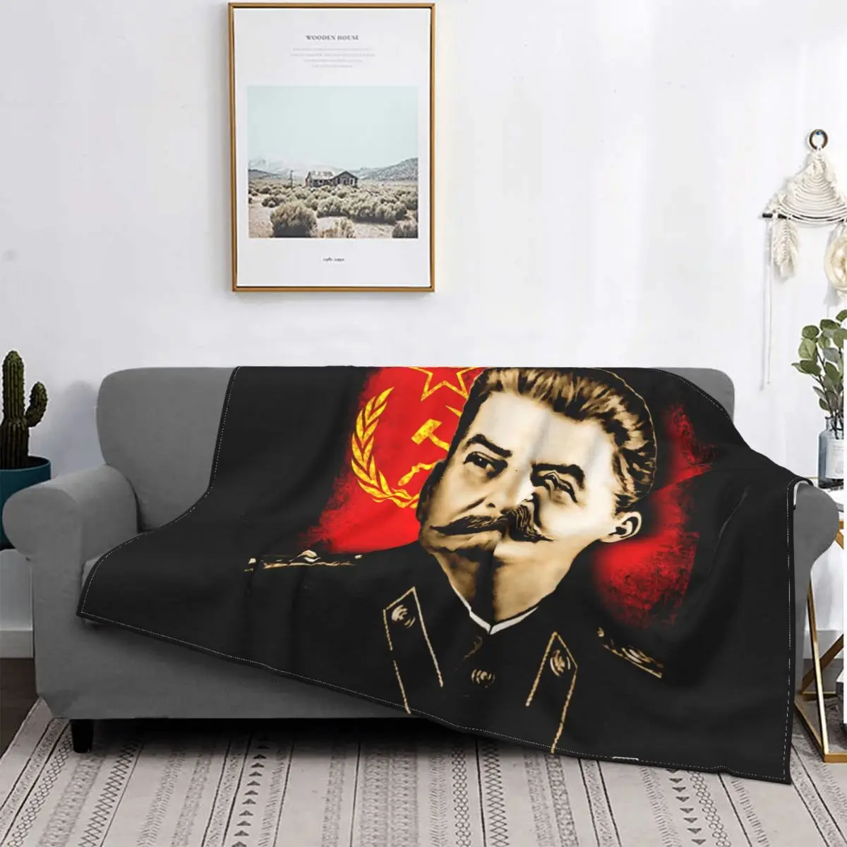 Allied Nations Joseph Stalin Blanket Warm Fleece Soft Flannel USSR Communist Russia Throw Blankets for Bedding Sofa Car Spring