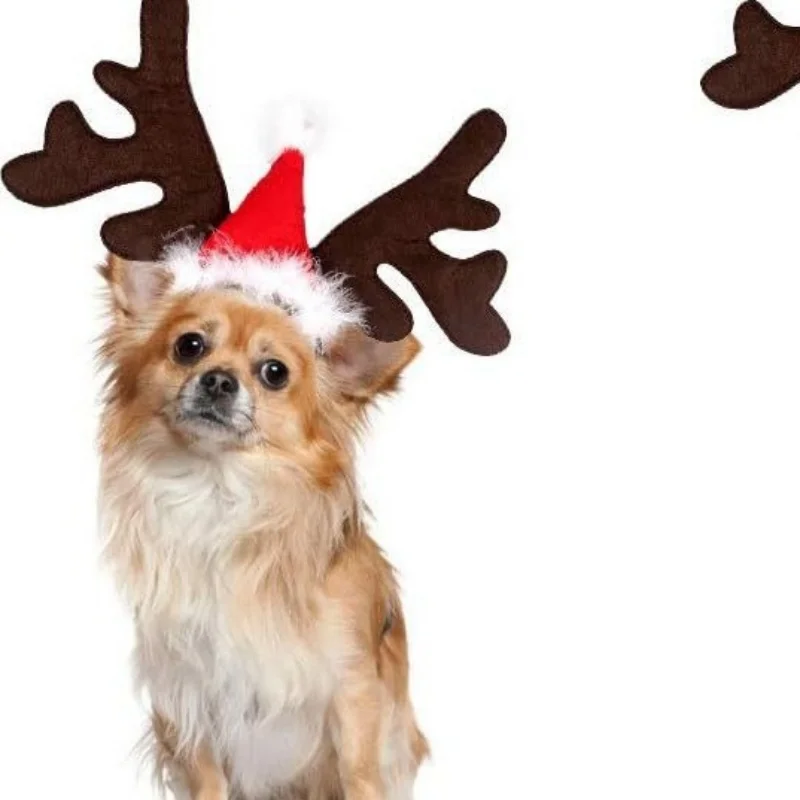 Christmas Pet Dogs Headband Deer Santa Hoop Hat Puppy Festival Reindeer Antlers Party Dress Costume Headwear Dog Accessories