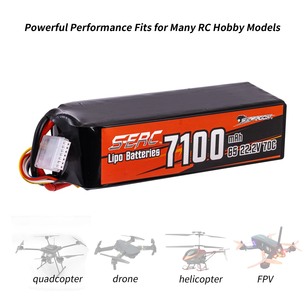 SUNPADOW 6S Lipo Battery for 6700 7100 22.2V 100C 70C with XT60 Plug with RC Airplane Helicopter Drone FPV Quadcopter High Power