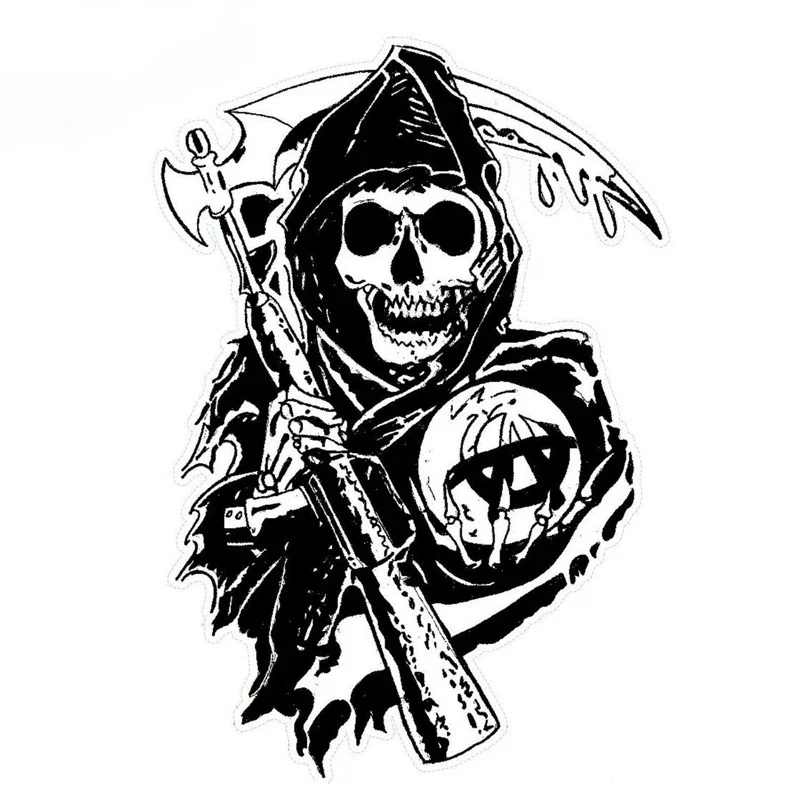 15cm Sons of Anarchy Anime Exterior Parts Products Decals Stickers on Car Accessories Personality, Sticker Stylish, Decoration