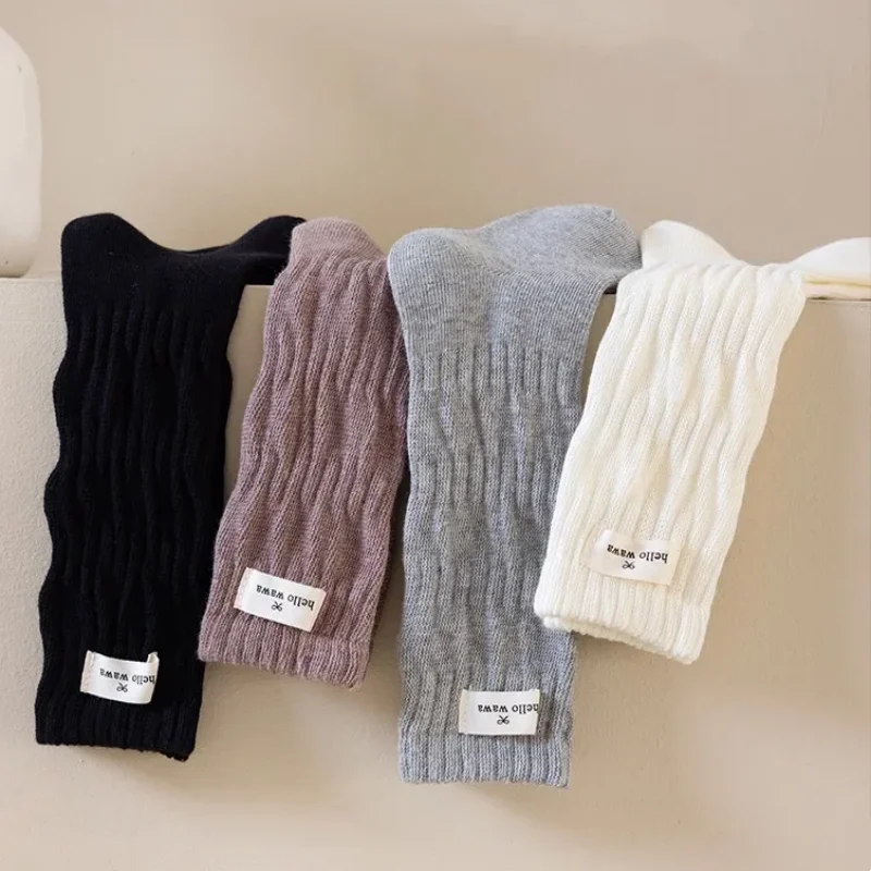 Baby Kinder Kniestrümpfe Weiche Baumwolle Kleinkind Mädchen Jungen Lange Socken Atmungsaktive Gerippte Stricksocken für Kinder Frühling Herbst Neu