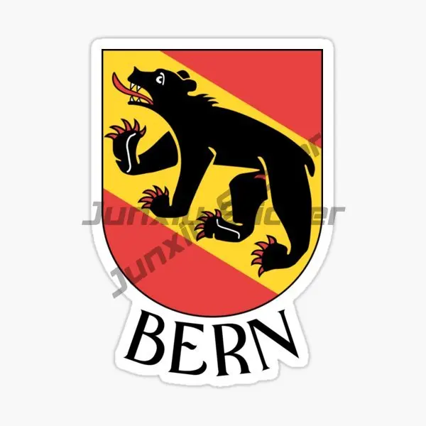 BERN SWITZERLAND Flag Car Stickers Bike Motorcycle Laptop Truck Camper Wall Bicycle Waterproof PVC Decal Accessories view 3