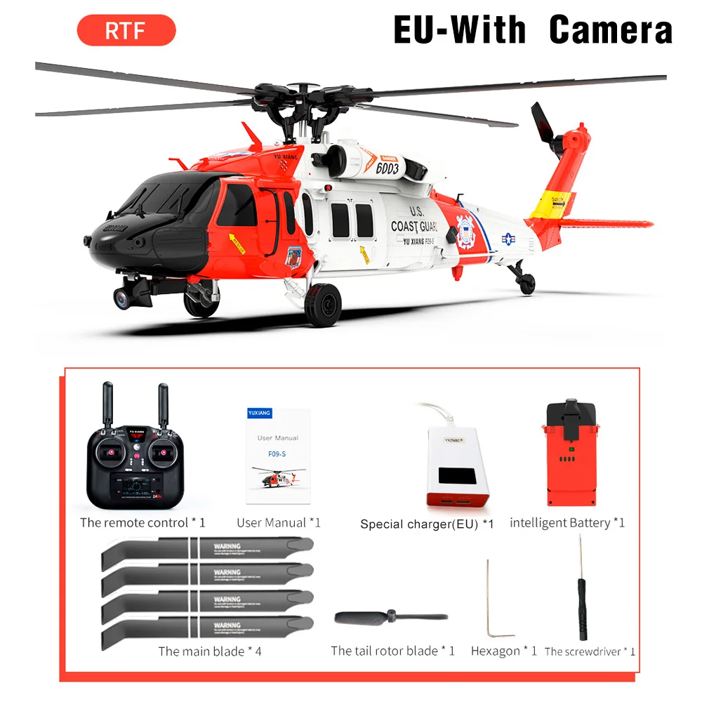 YXZNRC RC Helicopter F09-S 2.4G 6CH Gyro GPS Optical Flow Positioning 5.8G FPV Camera Dual Brushless Motor RC Aircraft