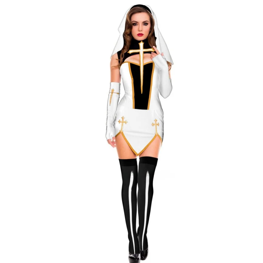 Nonne Kostüm Halloween Spiel orm Neue Ankunft Unterwäsche COSPLAY Performance Anzug Damen Traditionelles Ethnisches Bühnenkostüm