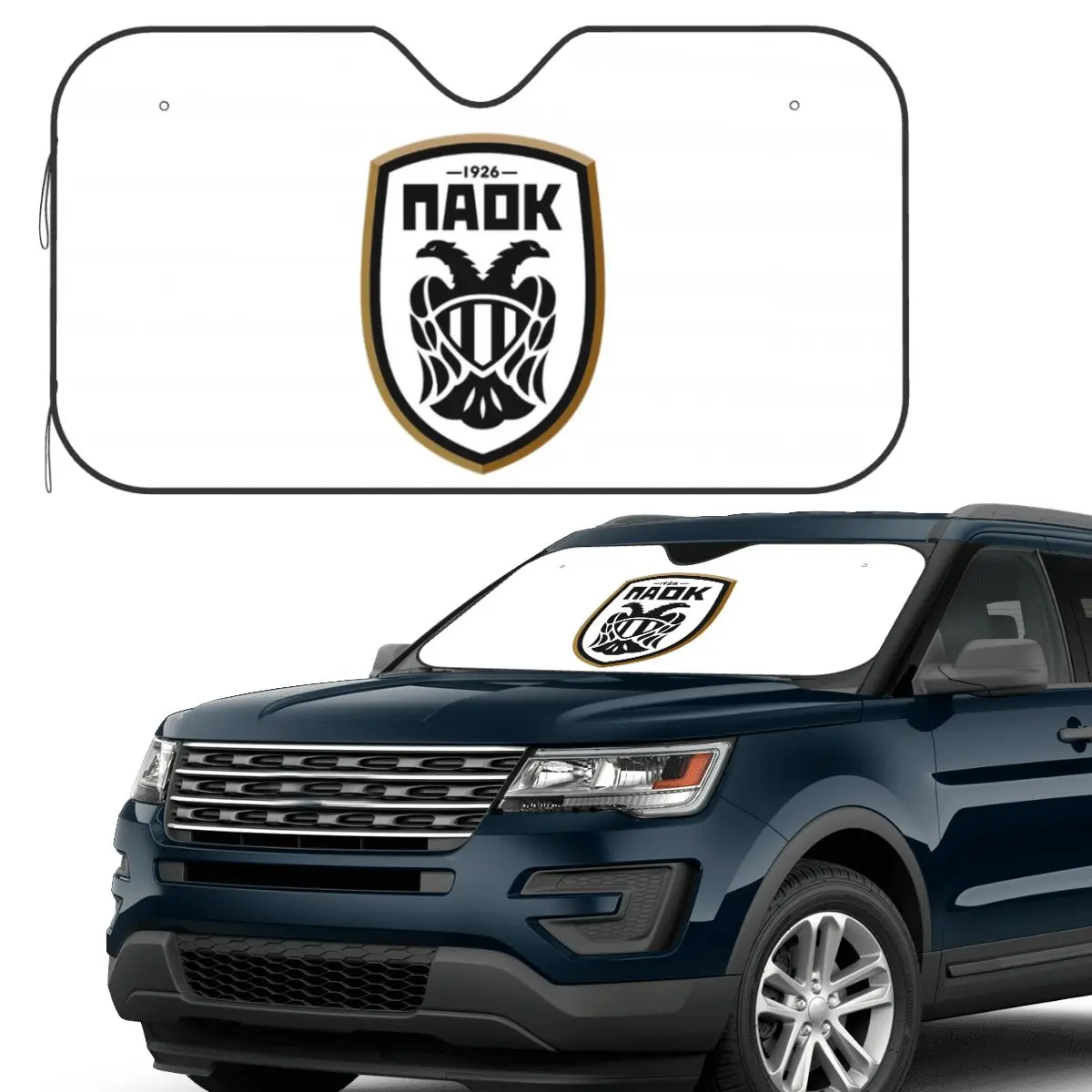 

PAOK греческие футбольные спортивные болельщики из Салоники, солнцезащитный козырек, лобовое стекло автомобиля, переднее лобовое стекло, солнцезащитный козырек, аксессуары, чехлы