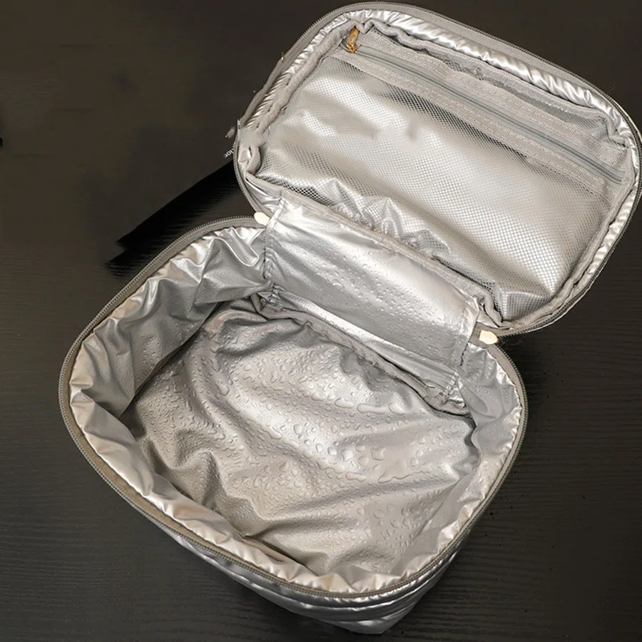 Borsa per trucco di grande capacità Borsa per cosmetici Borsa da toilette Borsa per il lavaggio Borsa di stoccaggio portatile Organizzatore da viaggio