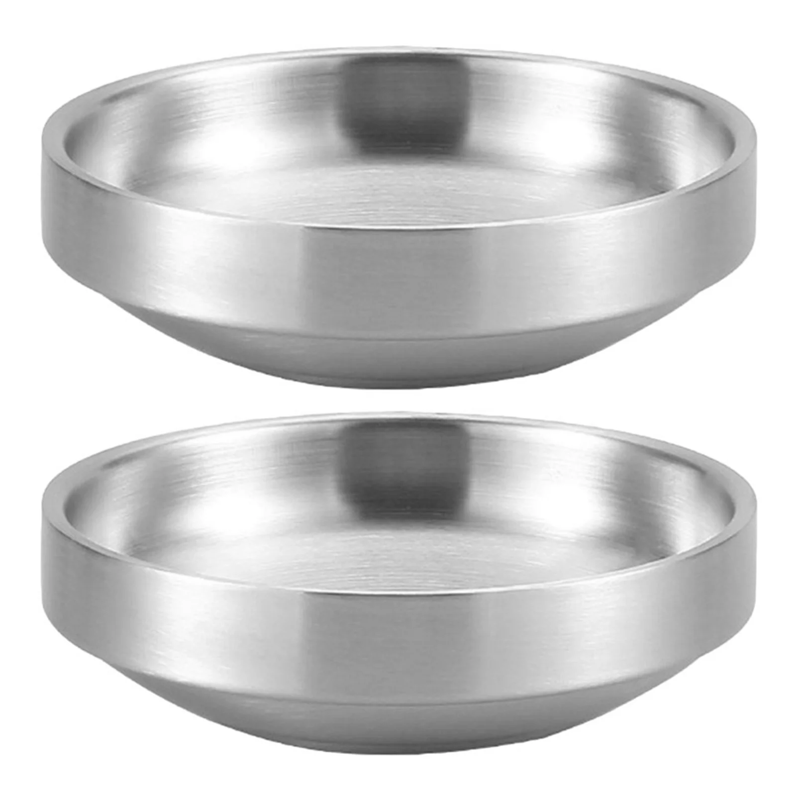 

2pcs Stainless Steel Korean Kimchi Dish Seasoning Plate For Home Kitchen Condiment Serving Appetizer Sauce Dish Wear