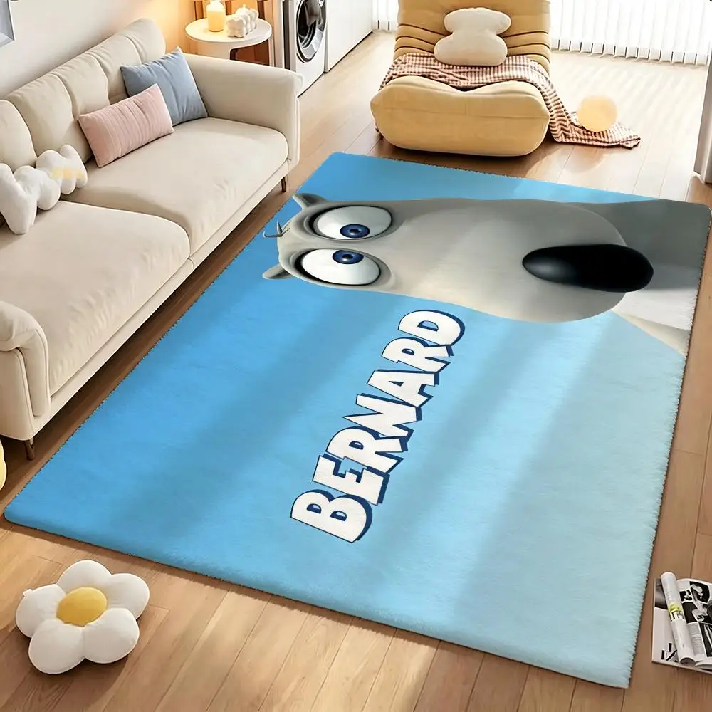 Cartoon B-Bernard Floor Mat Soft Cartoon Flannel Non-Slip Kids Play Mat & Entrance Door Mat for Bathroom Bedroom