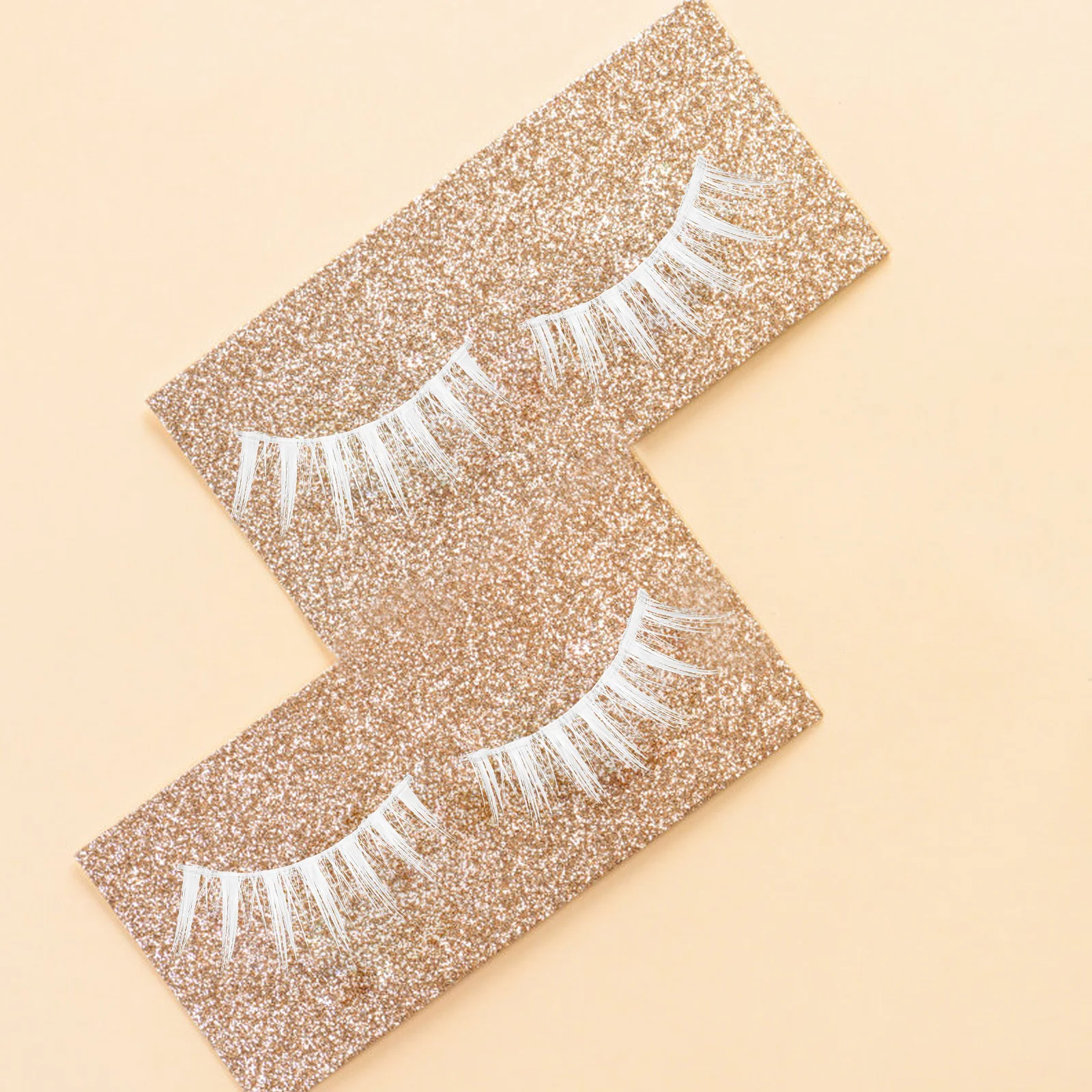 3Pairs Fashion White Fake Eyelashes Soft Lightweight Easy Remove Makeup Cosplay Halloween Party False Lashes Natural Comfortable