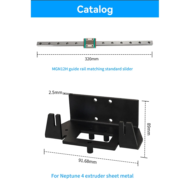 For Elegoo Neptune 4 X Axis Linear Rail Upgrade Conversion Kit MGN12 Linear Guide Rail For Neptune 4 3D Printer Parts