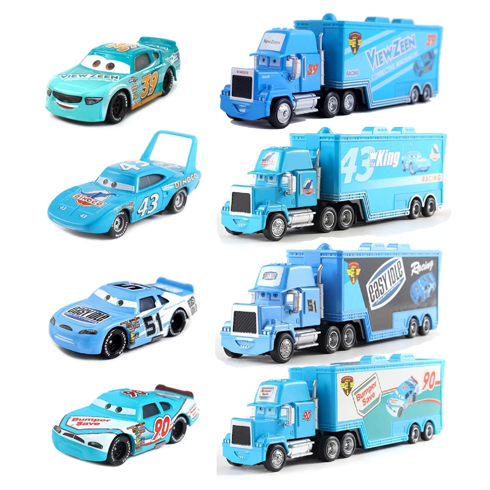 Pixar Cars 3 2 Toy Lightning McQueen No：39 43 51 90 Mack Truck Metal Diecasts Vehicles Toys Children Boy Educational Toys Gifts