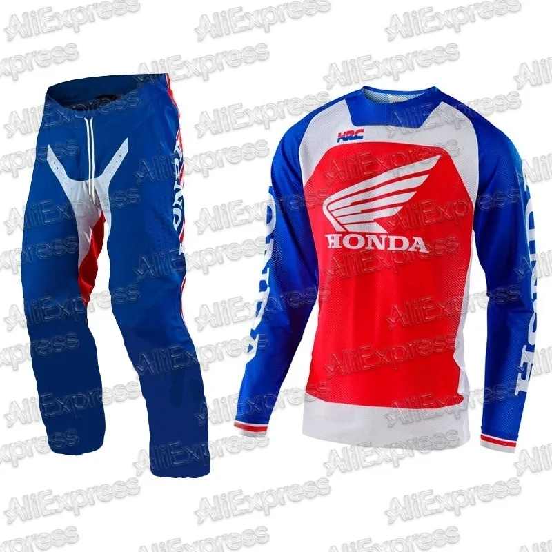 

Honda 2025 года, внедорожная мотоциклетная одежда, трикотаж для мотокросса с длинными рукавами и брюки, комплект снаряжения MX, дышащий костюм для квадроцикла