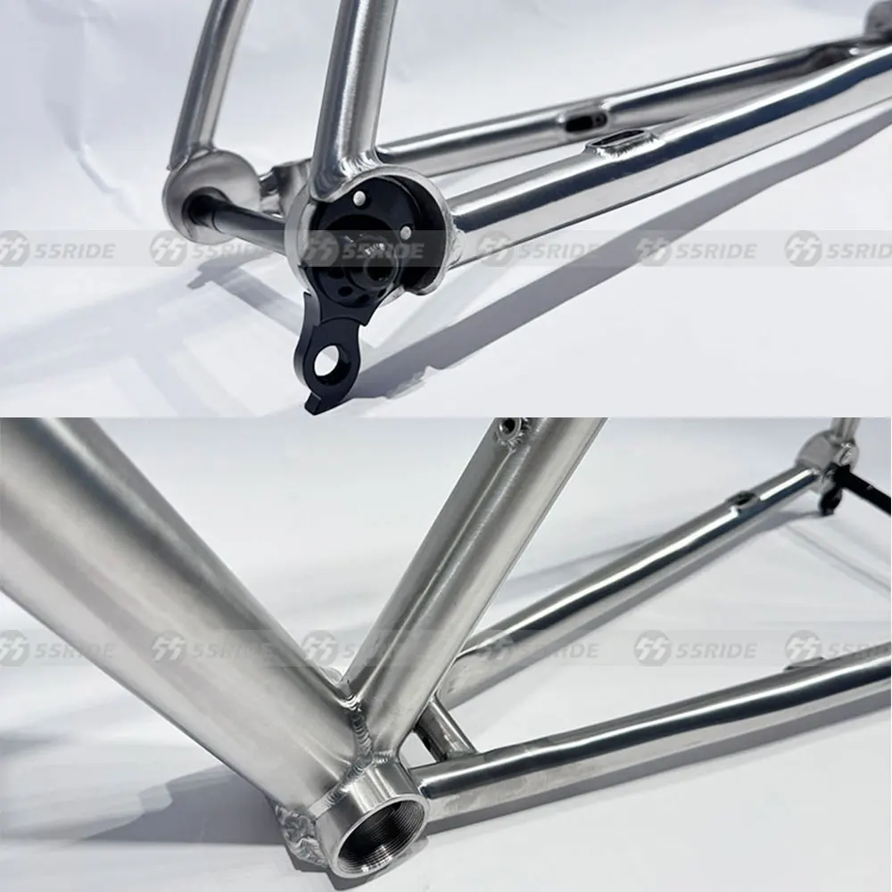 700C Titanium Alloy Lightweight Road Bicycle Frame Flat Mount Disc Brake BB68 for Enhanced Cycling Experience - view 5