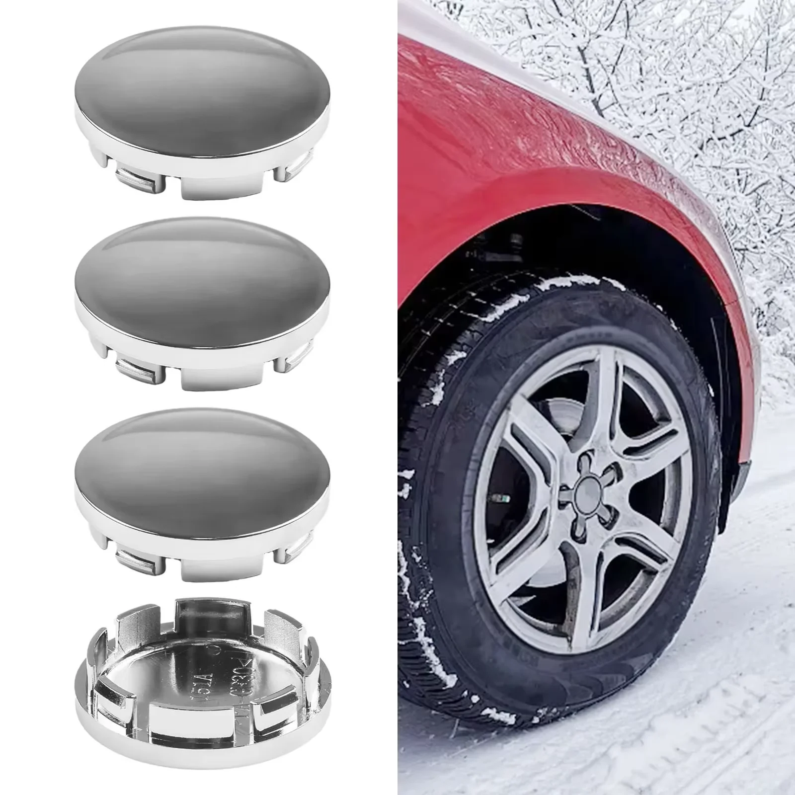 100pcs ABS56mm 60mm65mm 68mm Car Wheel Center Hub Caps Universal Vehicle Tire Rim Cover Protector Decoration Styling Accessories