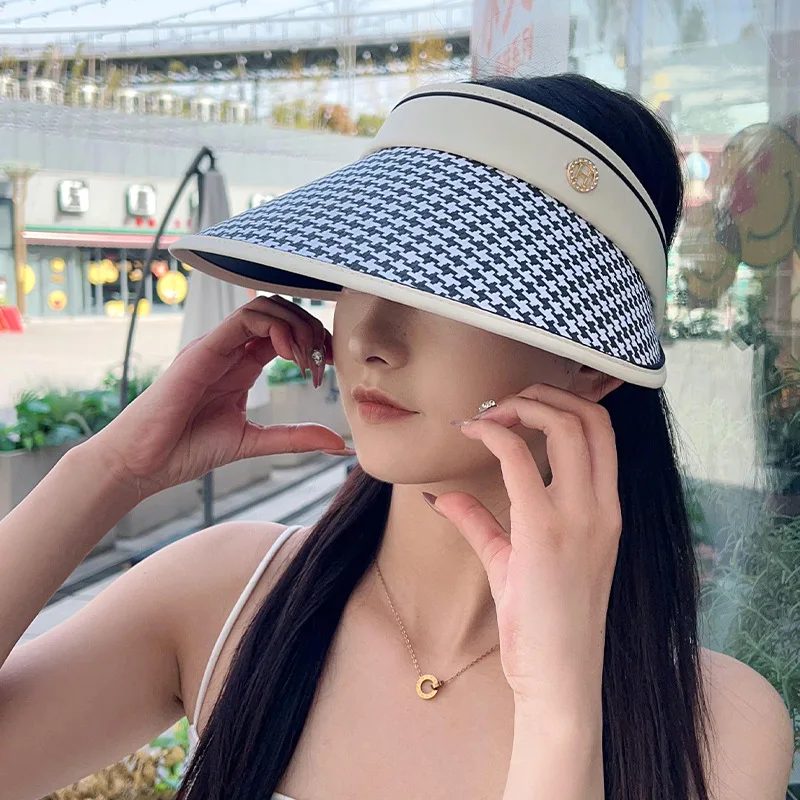 Summer Large Brimmed Empty Top Sun Protection Hat for WOMEN'S UV Protection Sun Hat, Sun Protection Hat for Showing Face Small