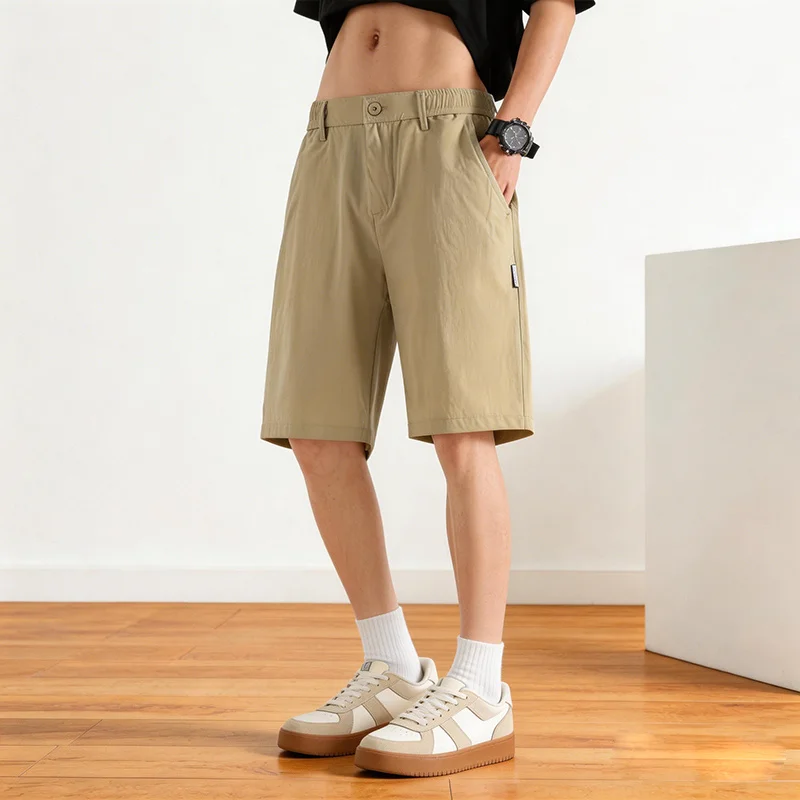 

Men's Formal Casual Shorts for Young Men Featuring Knee-Length Loose Straight Leg Cut Breathable and Lightweight for Daily Use