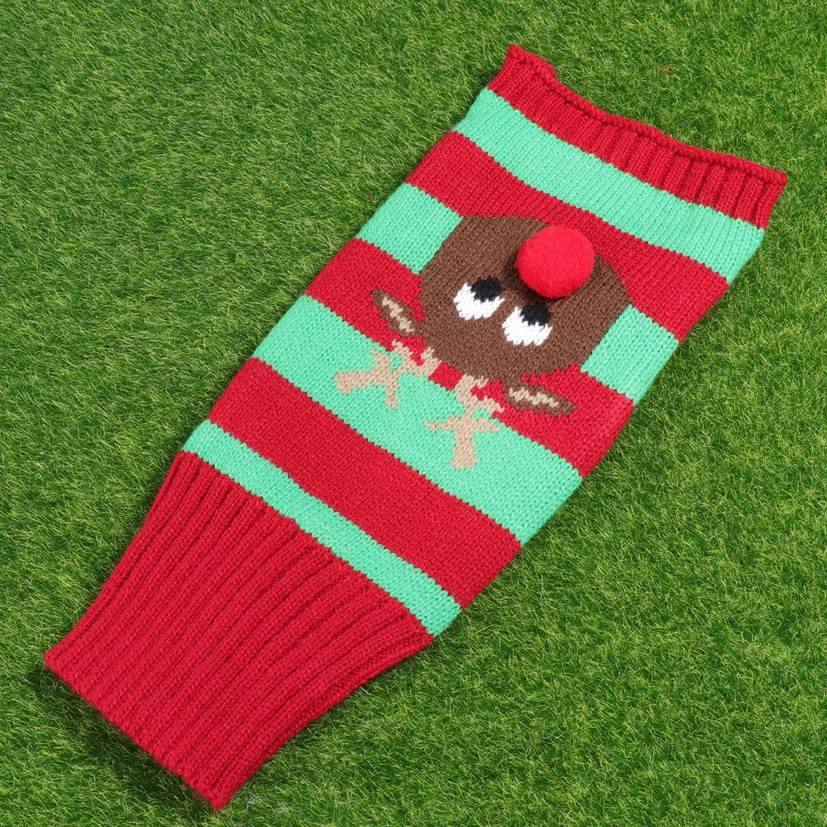 

Red and Green Xl Dog Sweater Fashion Stripe Design Durable Pet Clothes for Walking Jogging Outdoor Activities Pet Sweater