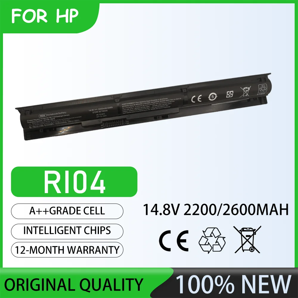 Batería para portátil RI04 de 14.8V y 2600mAh para HP ProBook serie 450, ProBook 450 G3, ProBook 455, ProBook 455 G3