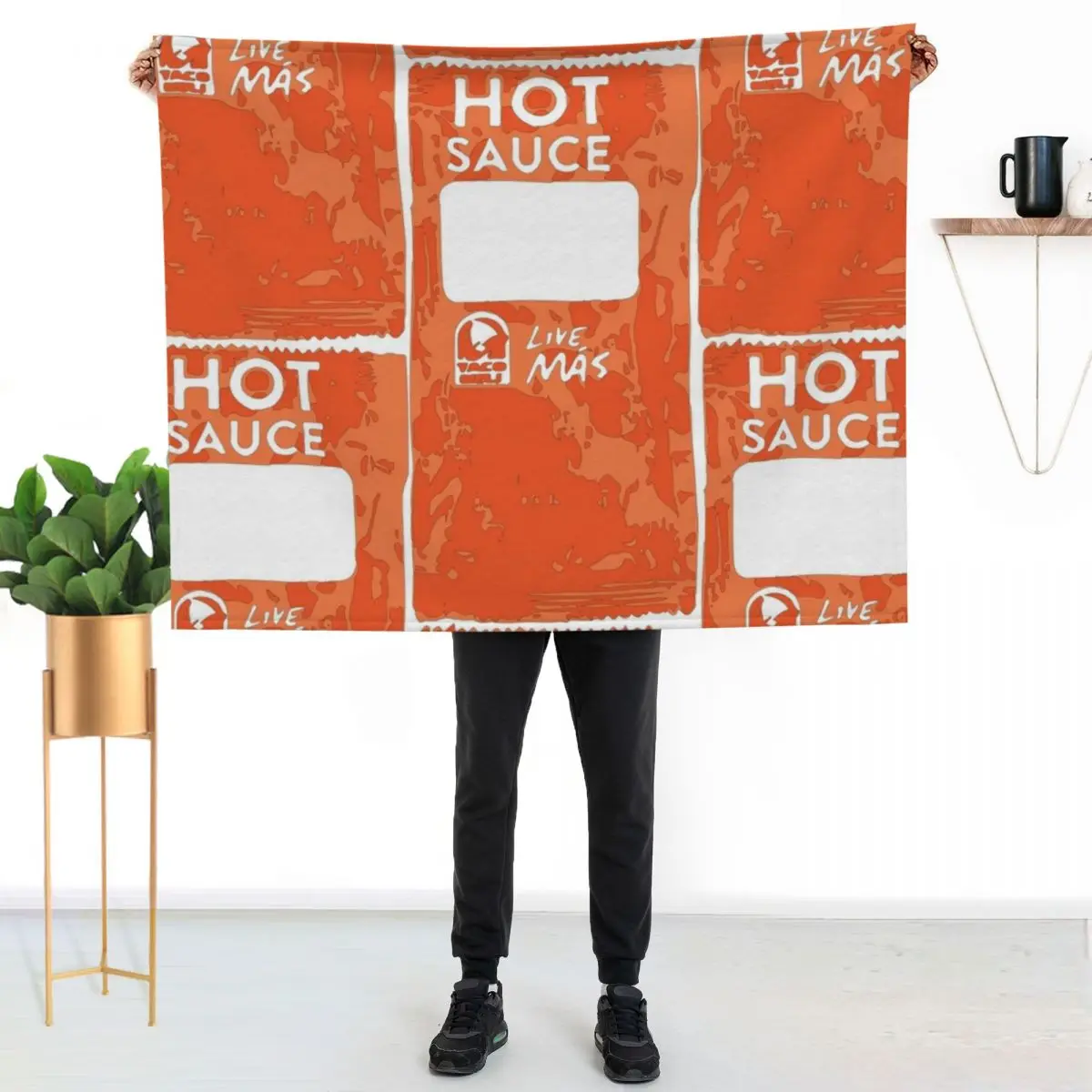 

Taco Bell Hot Sauce Packet Throw Blanket Spring Fall Cozy Throw Blanket for Couch