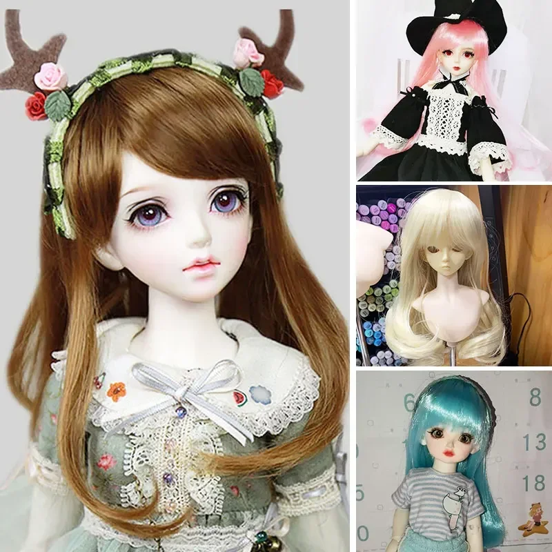 

BJD SD baby wig set high temperature fiber micro curly false hair oblique bangs 1/3 1/4 1/6 bjd doll wig 25 colors