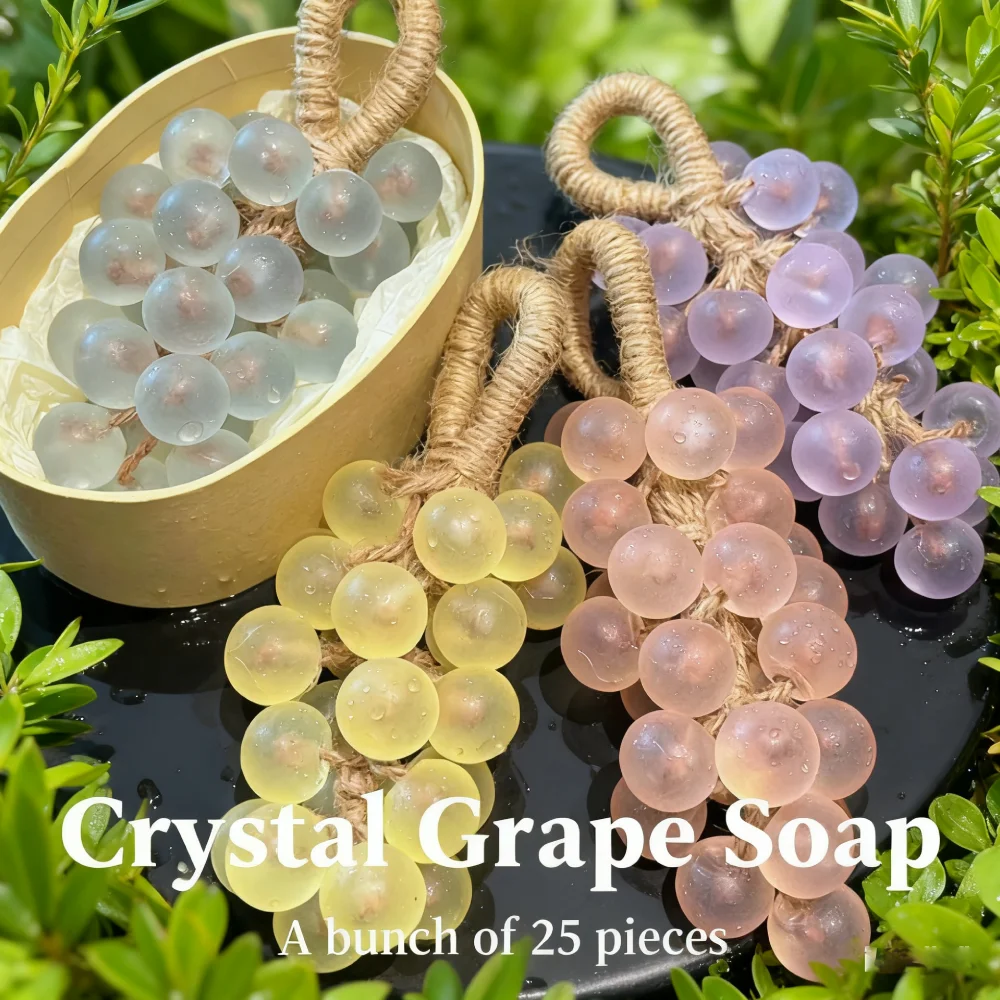 

Crystal Grapes Soaps on A Rope Grape Pearl Grape Bunches Bathing Washing Cleaning Nourishing Gift Decor Handmade Soap