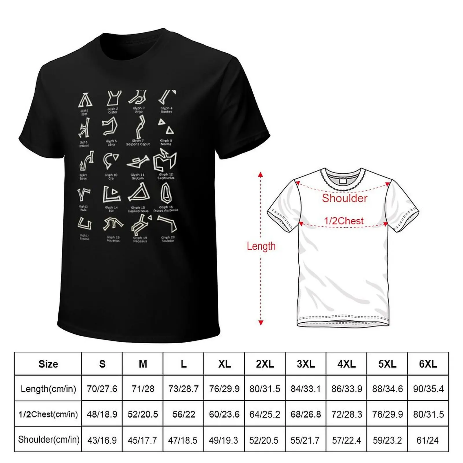 Dialing Address Glyph Set 1 Dark Backgrounds T-Shirt Sun Block Outdoor T-Shirt