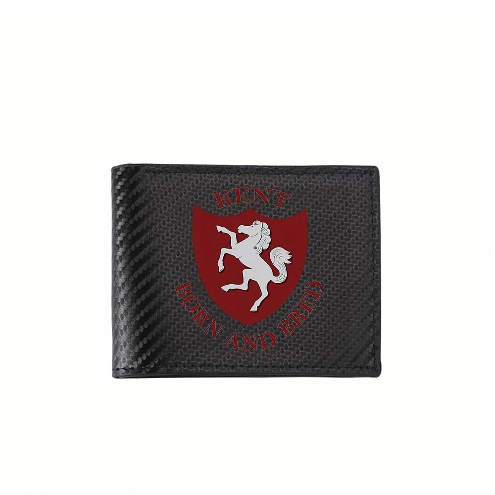 White horse on red shield Men's Wallets Simple Business Modern Stylish Printing Design Gifts For Father Boyfriend Christmas Love