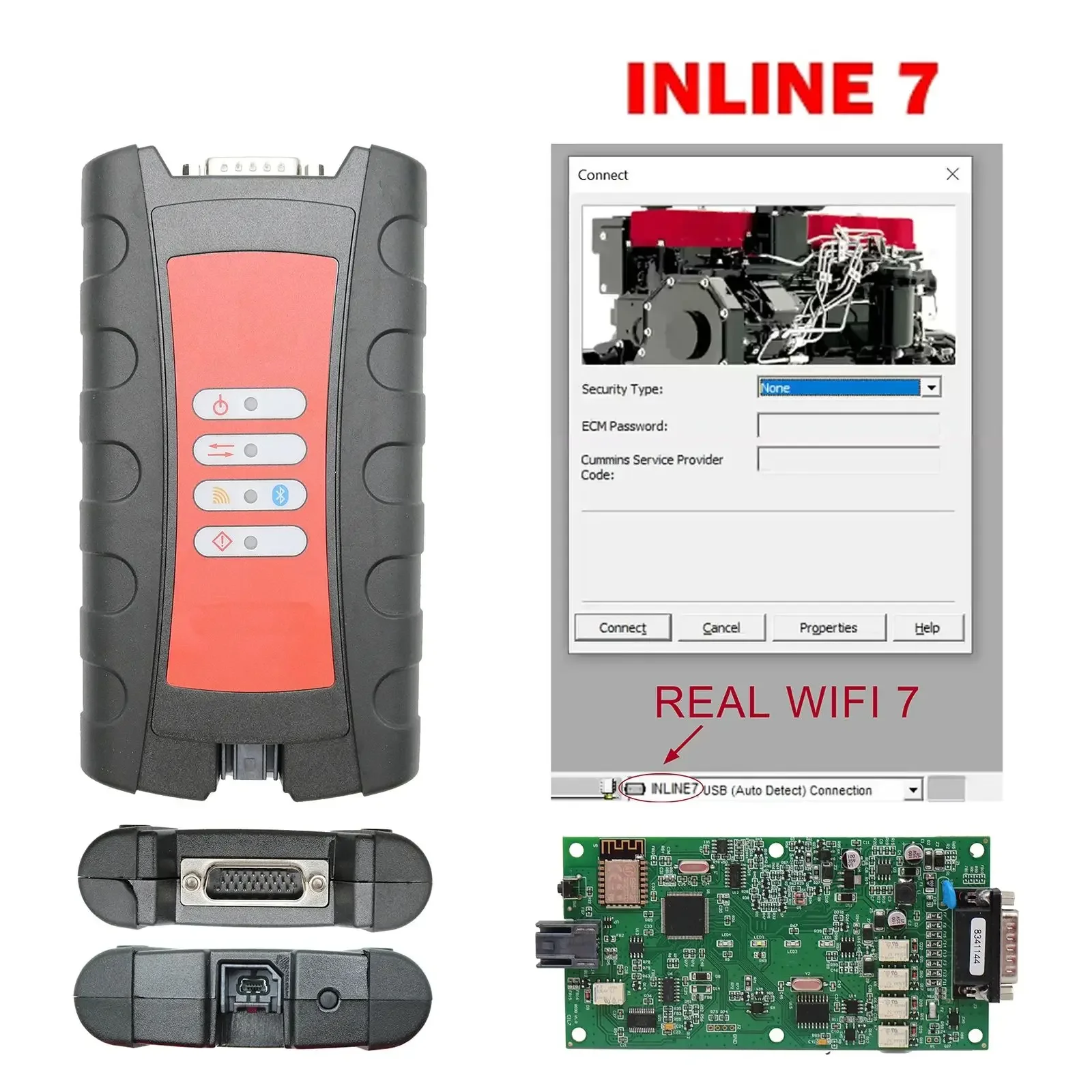 For Cummins INLINE 7 INLINE Data Link Adapter Cummins Truck Diagnostic Tool With Cummins Insite 8.7 Software