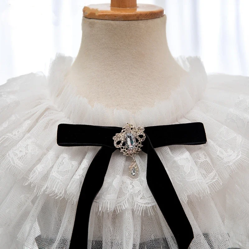 Vestido de princesa para bautismo de primer cumpleaños para niña, traje coreano para niño, vestido de baile Lolita de lujo a juego