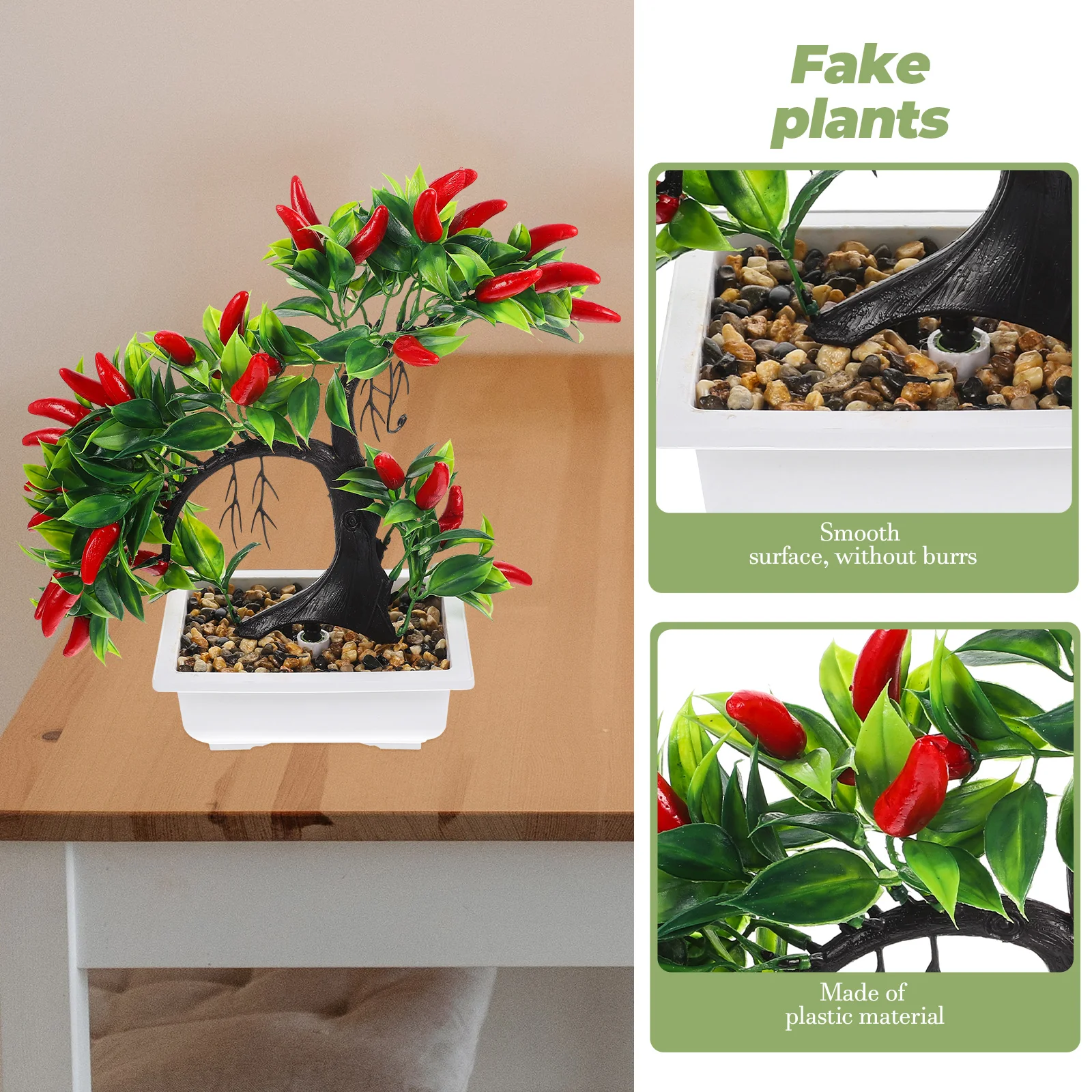 

Simulated Potted Chili Plant Artificial Fake Plastic Peppers Household Decor Ornament For Living Room Kitchen Decorative
