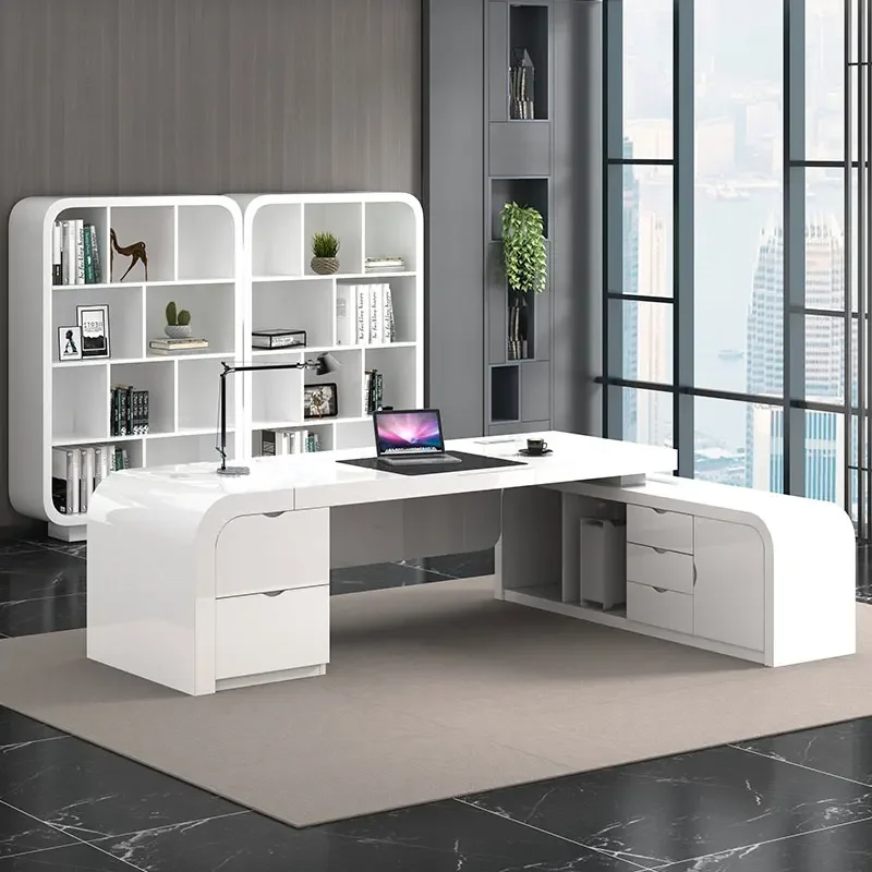 مكتب عمل الكمبيوتر خزانة الملفات المتنقلة أرفف التخزين مكتب الأعمال Escritorios الألعاب مكتب تنفيذي الأثاث #3