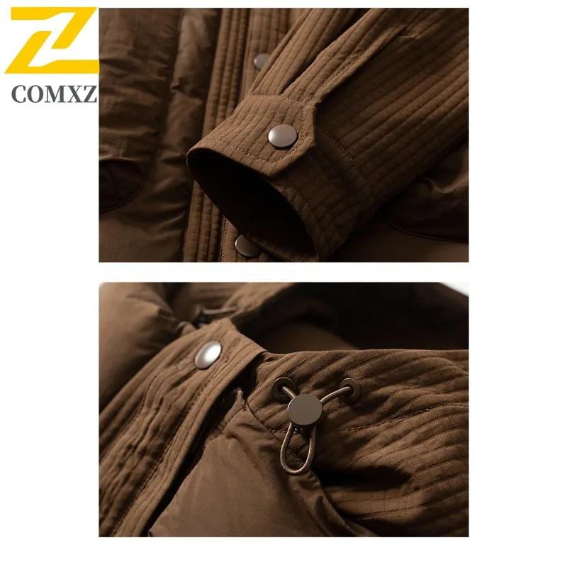 معطف منتفخ محايد من COMXZ قسط في الهواء الطلق الثلوج رشاقته الدافئة أسفل سترة بطة أسفل 3 في 1 الطبقة الداخلية معطف الخريف مقاومة البرد