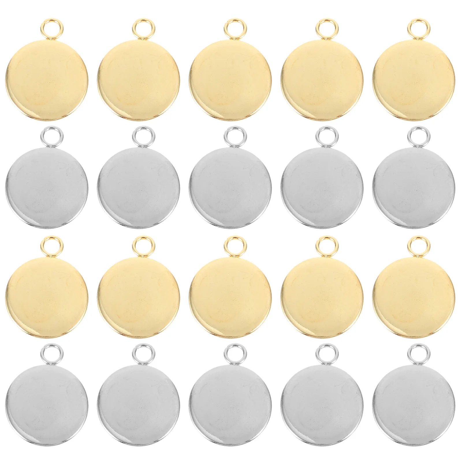 

50 шт. круглых заготовок для кулонов из нержавеющей стали, основы для украшений, фурнитура для изготовления ожерелий и браслетов