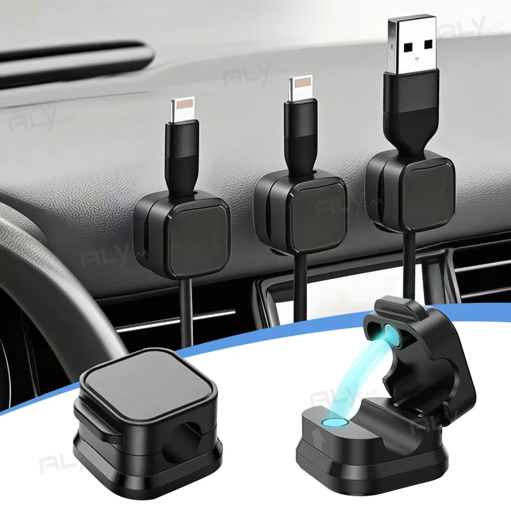 Magnetischer Kabelclip, Kabelhalter, selbstklebend, verstellbar, Kabelhalter, Kabel-Organizer für die Verwaltung zu Hause, im Büro, im Auto, Schreibtisch