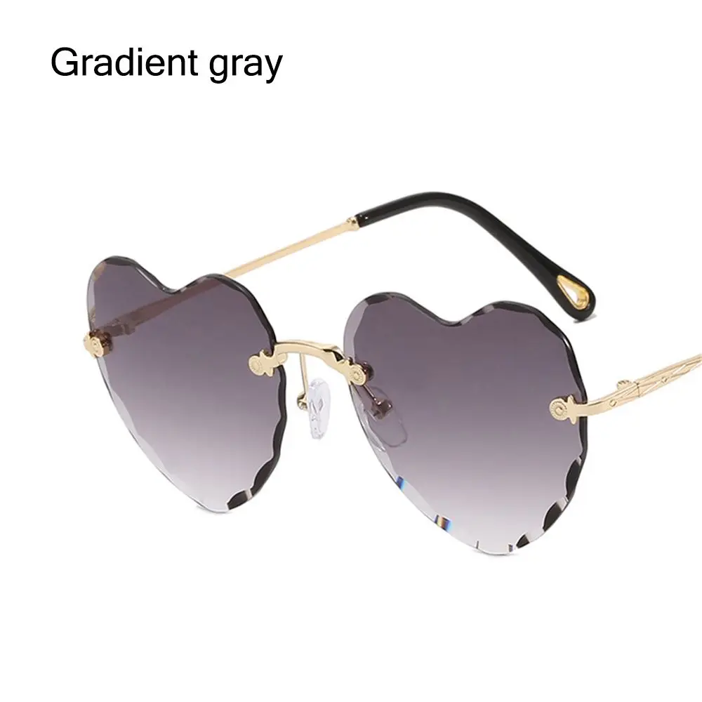 Heart Sunglasses Rimless Metal Frame Heart Shaped Sunglasses  display picture 1