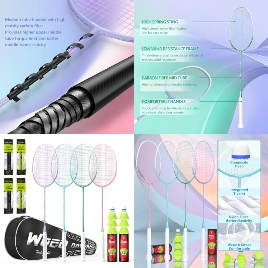 

Professional Carbon Fiber Badminton Rackets Badminton Racquet for Backyards Gym