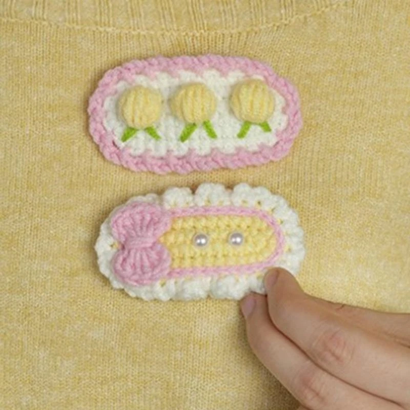 

Crochet Hair Pins Kits DIY Baby Girls Hair Clips Knitted Hair Barrettes Handmade Hair Accessories Gift for Girls Women 15UB