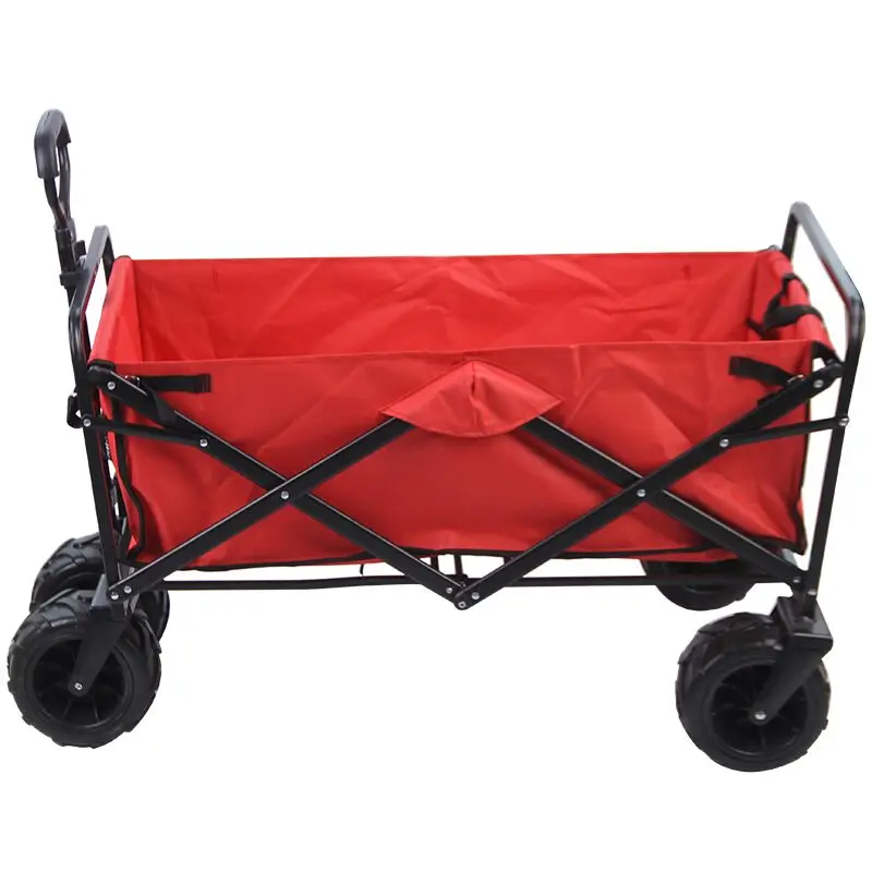 oem premium outdoor folding trolley 4-wheeled camping foldable cart for beach picnic