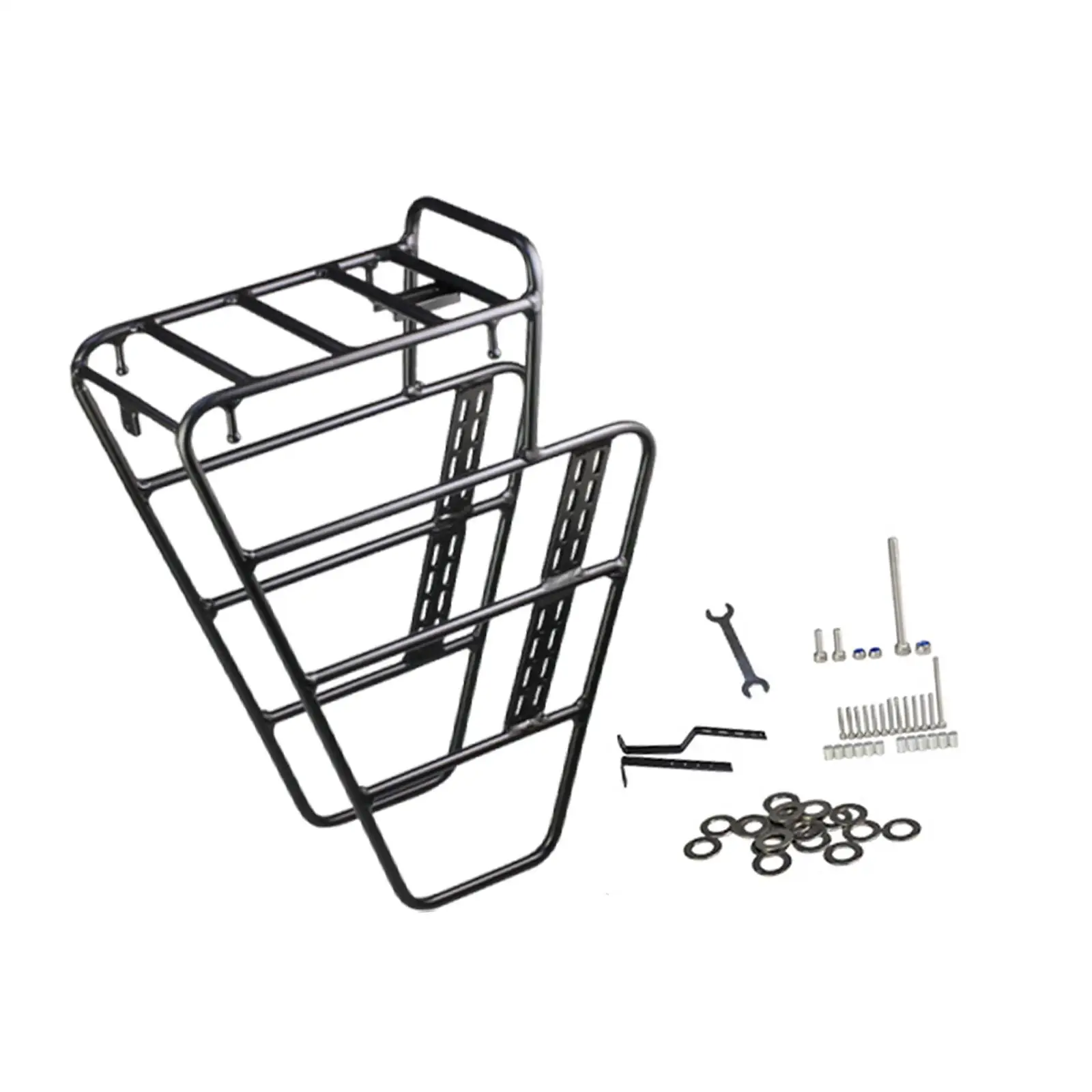 

Bike Front Rack Holder Stand Bike Equipment Easy Installation Cargo Pannier Luggage Shelf for Long Distance Cycling Travel