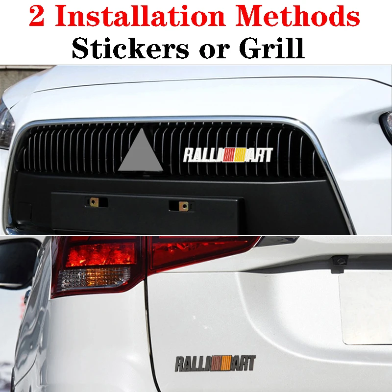 Car 3D Metal RALLI ART ralliart Logo Stickers Decals Front Hood Grill Emblem For Mitsubishi Lancer 9 10 Asx Outlander Pajero