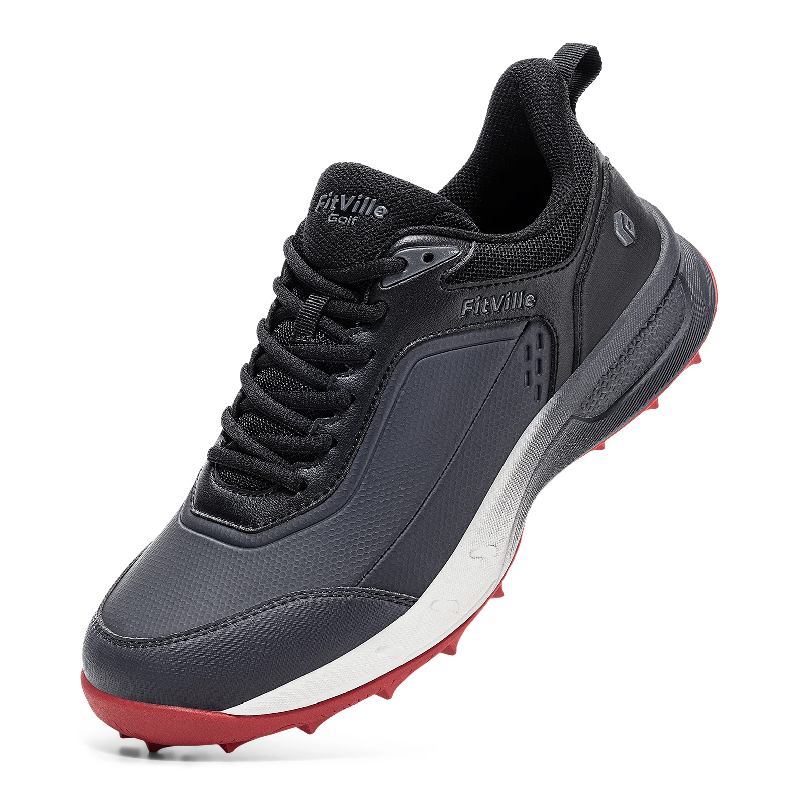 FitVille Wide Herren-Golfschuhe, wasserdicht, sportlich, lässig, Sneaker, professionelle, rutschfeste, spikelose Golfschuhe für Herren, mit Fußgewölbeunterstützung – Detail 10