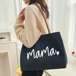 Mama Tote Bag Canvas Fashion Mommy Shoulder Bags Large Capacity Baby Care Diaper Storage Stroller Handbag Mother Gifts