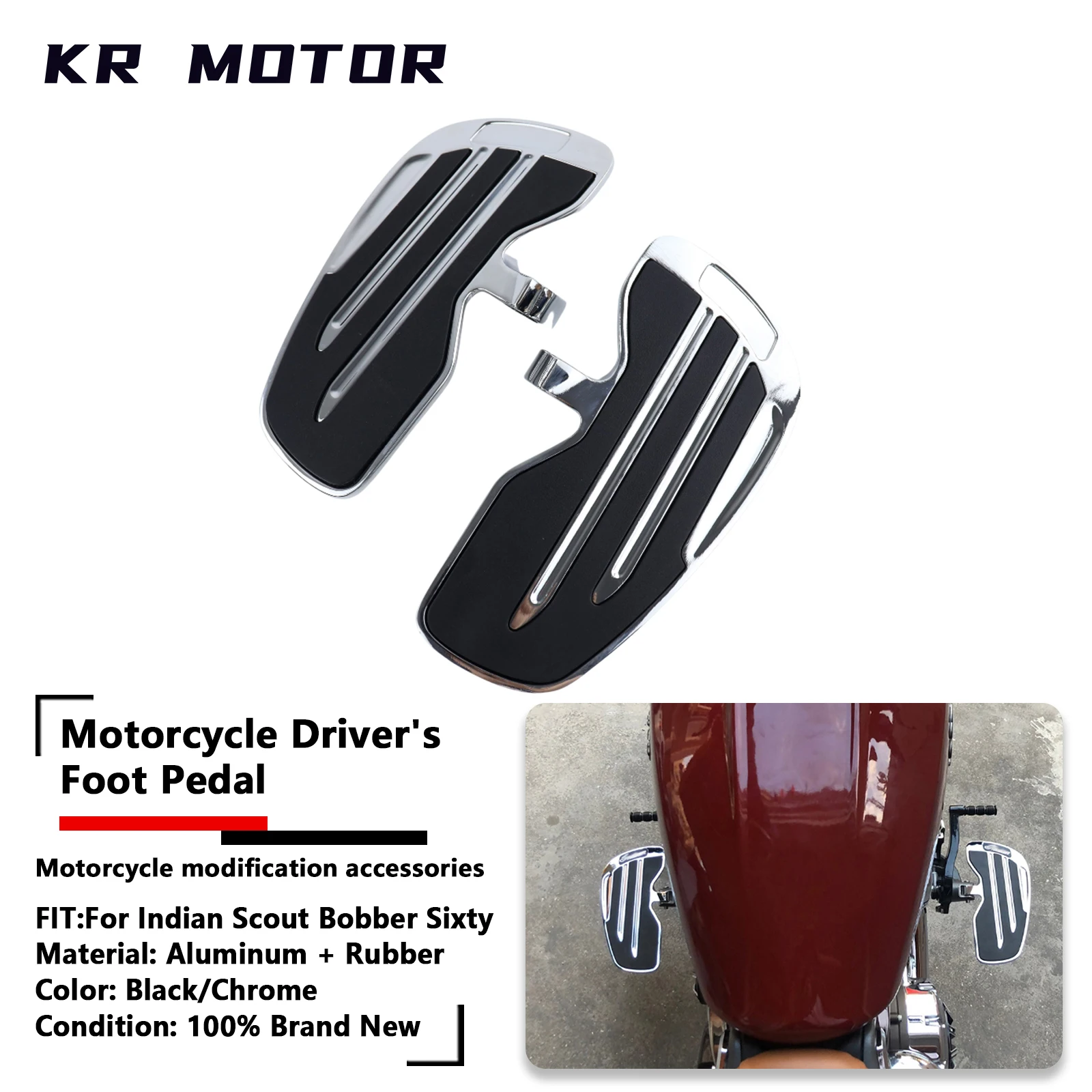 

Motorcycle Accessories For Indian Scout Sixty Rogue Twenty Bobbe Rider Floorboards Driver Passenger Footboard Front Rest Pedal