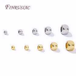 2-6mm Square Beads 18K Real Gold Plated Spacer Beads Separator For Bracelets Accessories DIY Jewelry Making Supplies